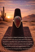 Desert Ember Teardrop Ring
