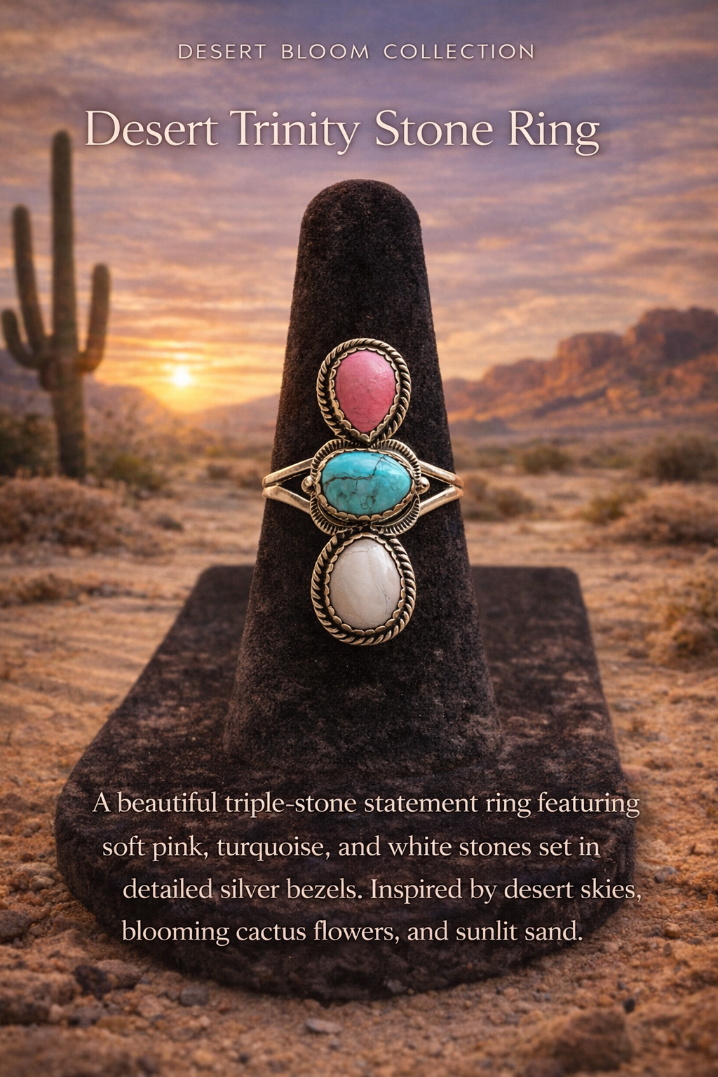 Desert Trinity Stone Ring