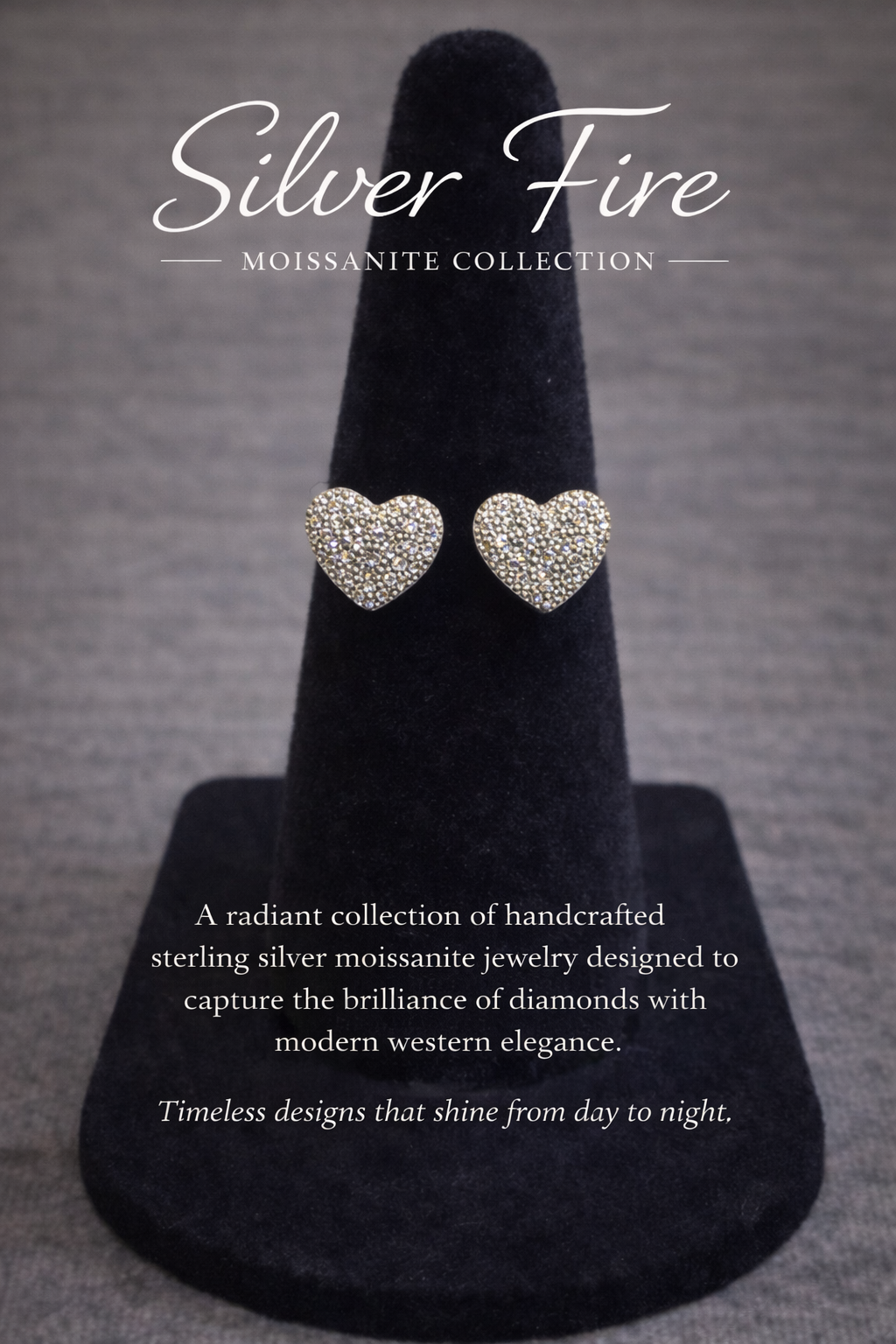 Silver Fire
Pavé Heart Stud Earrings