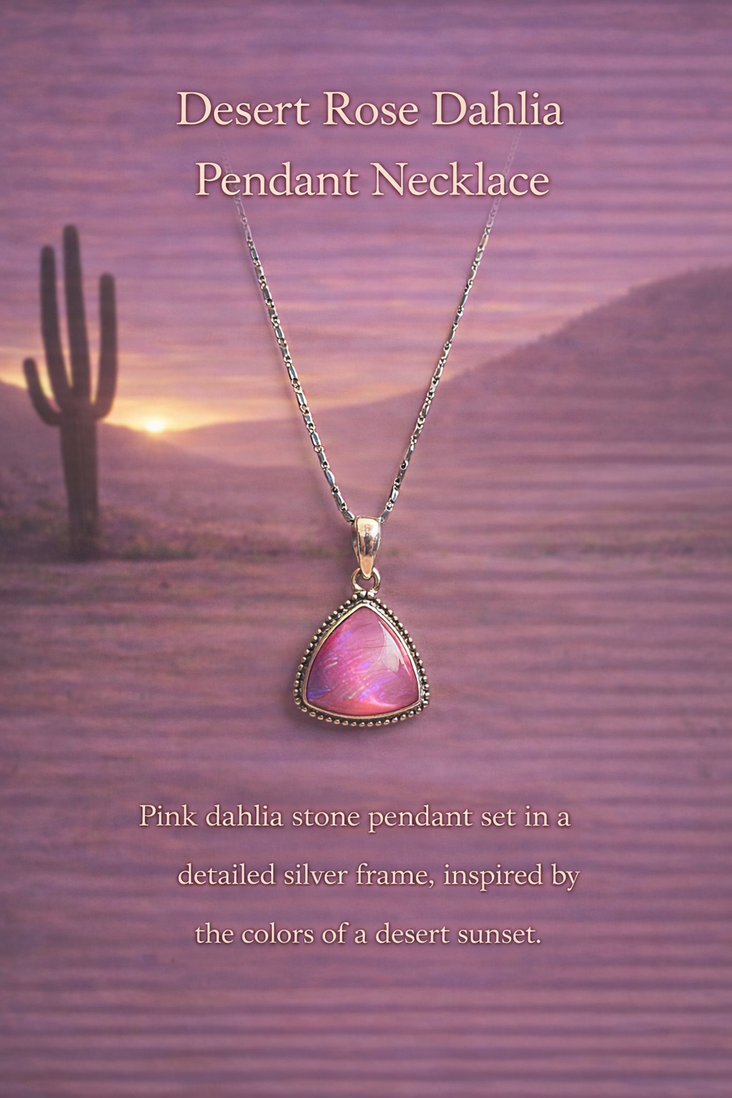 Desert Rose Dahlia Pendant Necklace