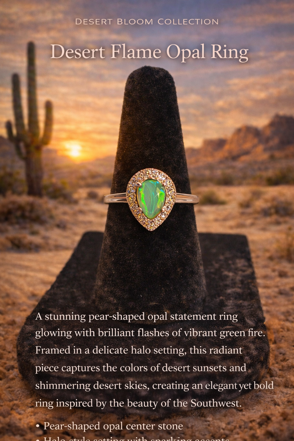Desert Flame Opal Ring