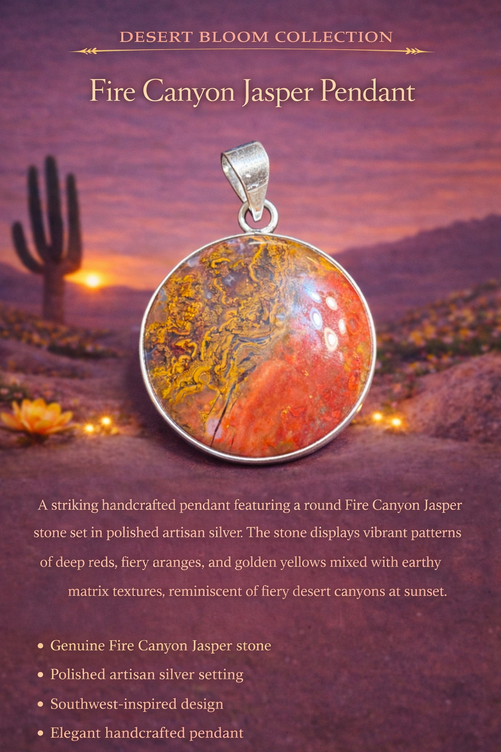 Fire Canyon Jasper Pendant
