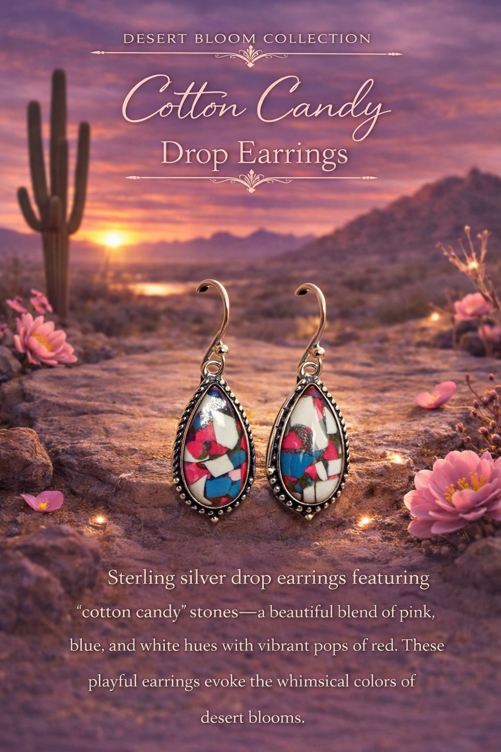 Cotton Candy Drop Earrings