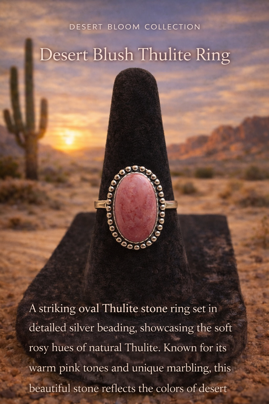 Desert Blush Thulite Ring