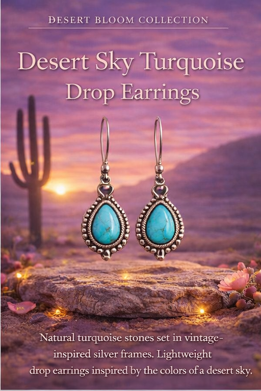 Desert Sky Turquoise Drop Earrings
