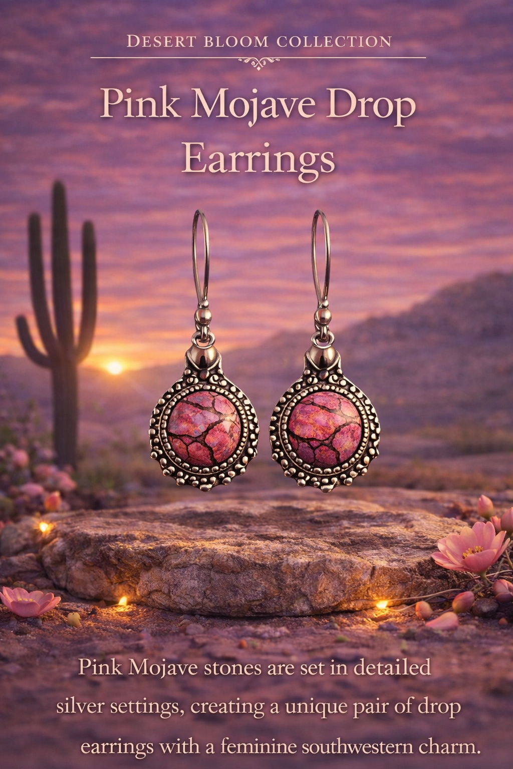 Pink Mojave Drop Earrings